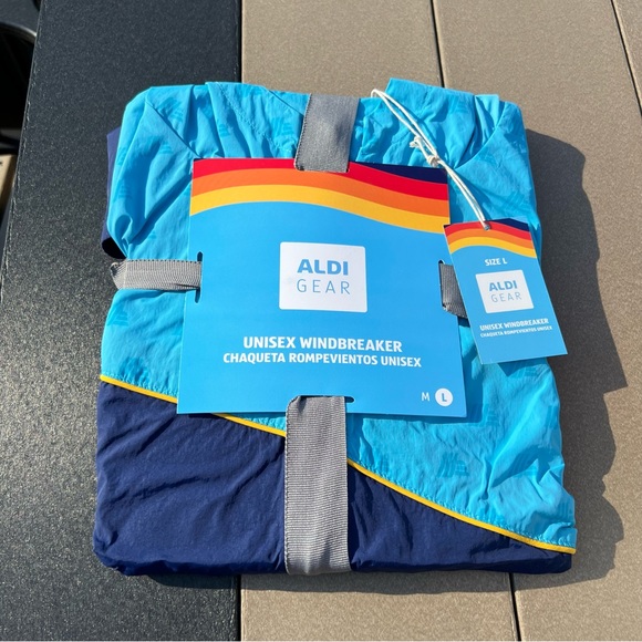 New ALDI Gear Large Men’s Blue Windbreaker Water Resistant Jacket Coat - Picture 1 of 6